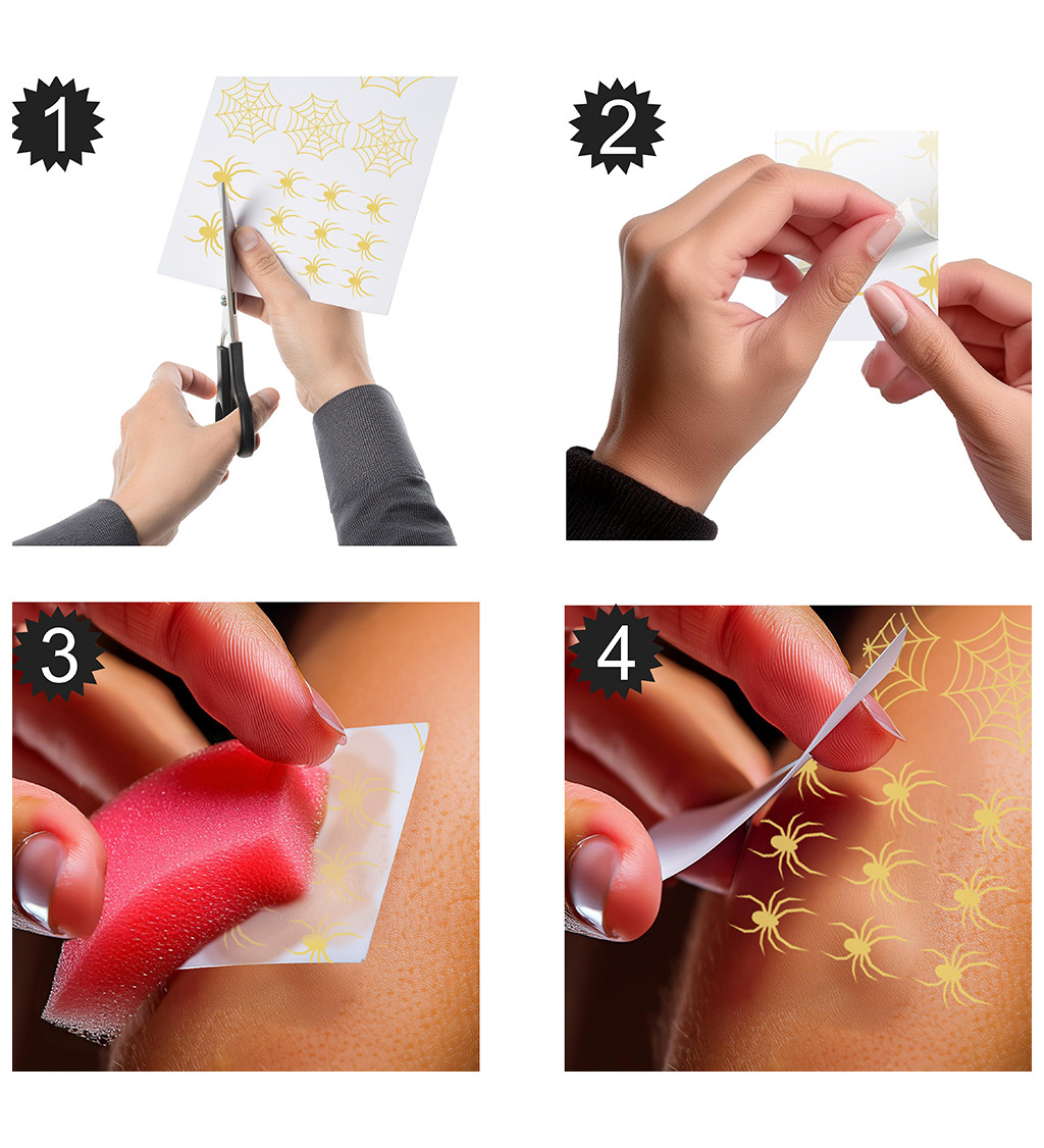 zlaté halloweenské tetovací archy