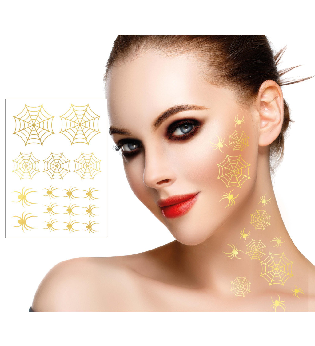 zlaté halloweenské tetovací archy