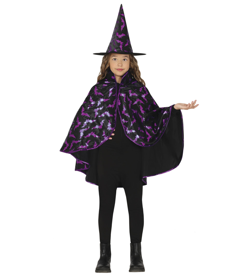 Sada čarodějnice - černo-fialová pro děti