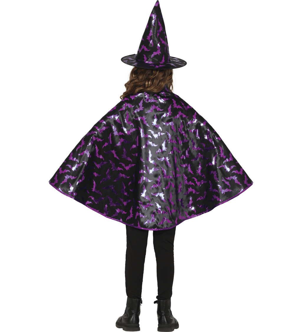Sada čarodějnice - černo-fialová pro děti