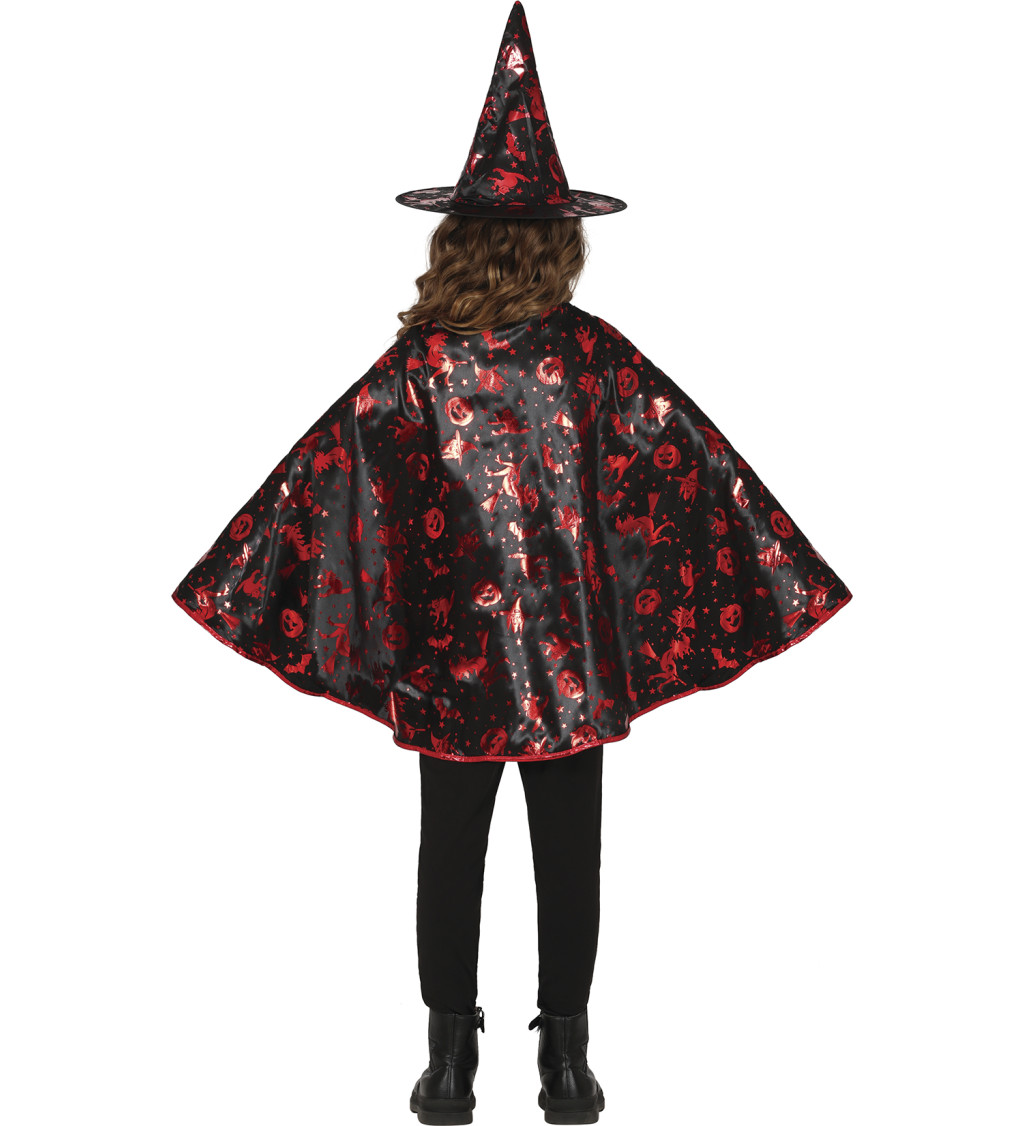 Sada - čarodějnice černo-červená pro děti