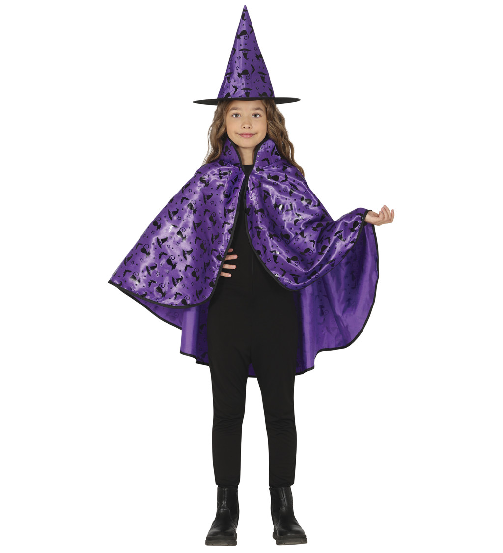 Sada čarodějnice - fialová pro děti