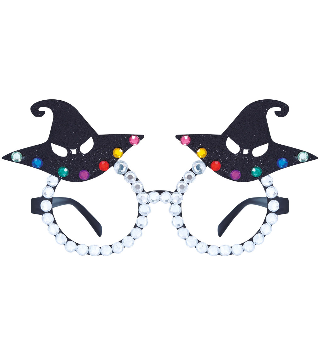 Třpytivé brýle - s čarodějnickým kloboukem
