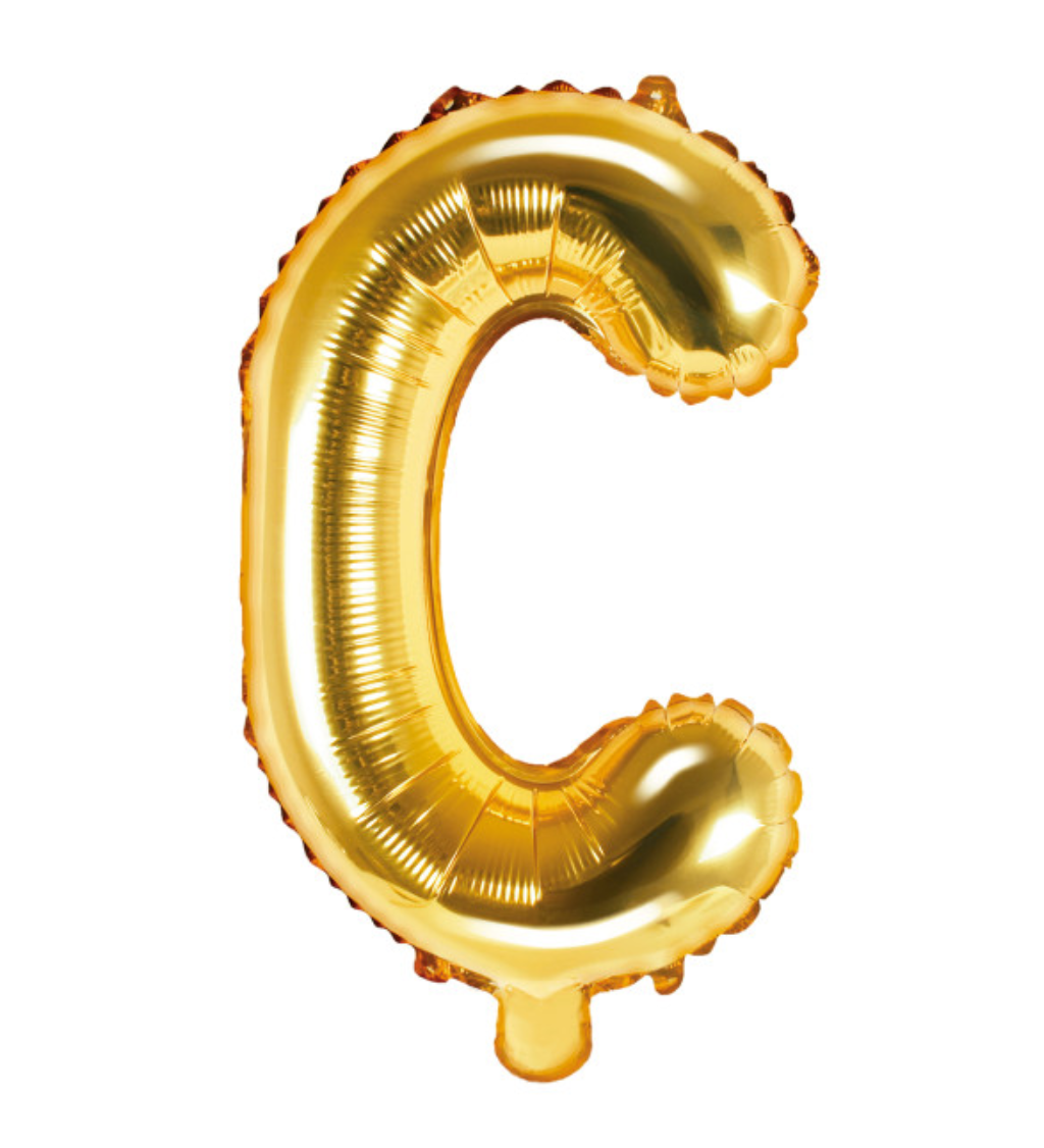 Fóliový balónek - Malé zlaté písmeno C