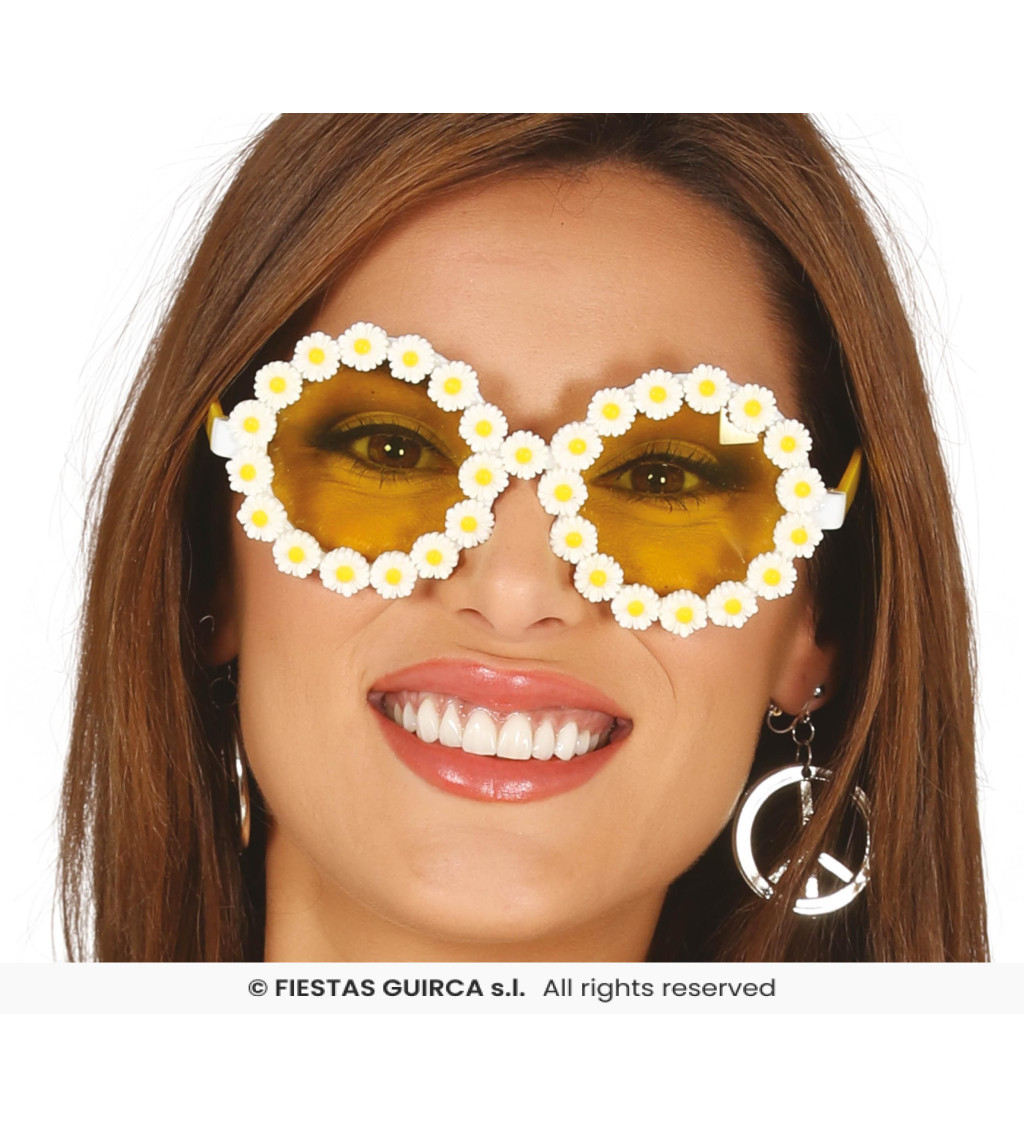 Hippie brýle se sedmikráskami