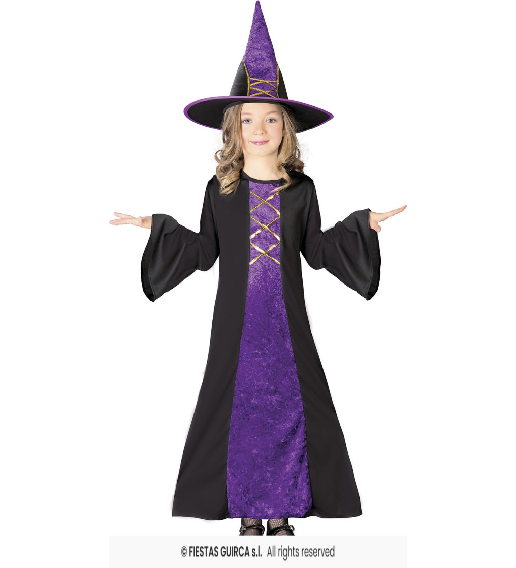 Dětský kostým - Fialová čarodějka