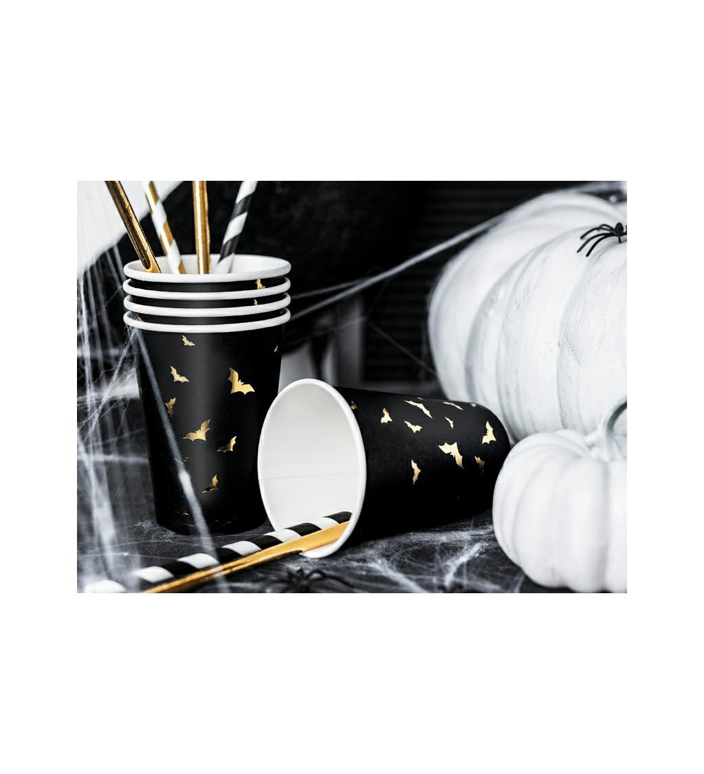 Brčka papírová s černými proužky - bílá