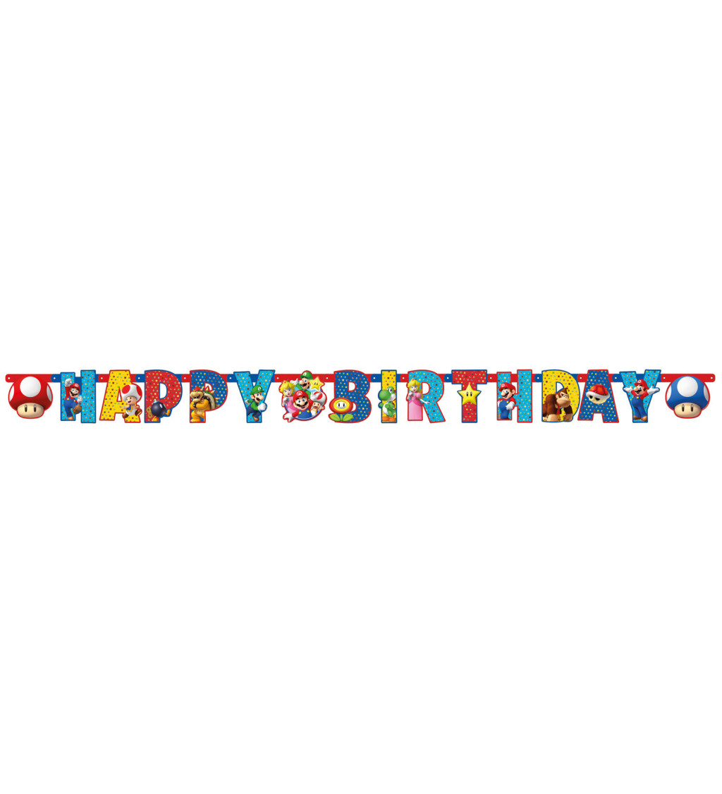 Banner Super Mario - Happy Birthday