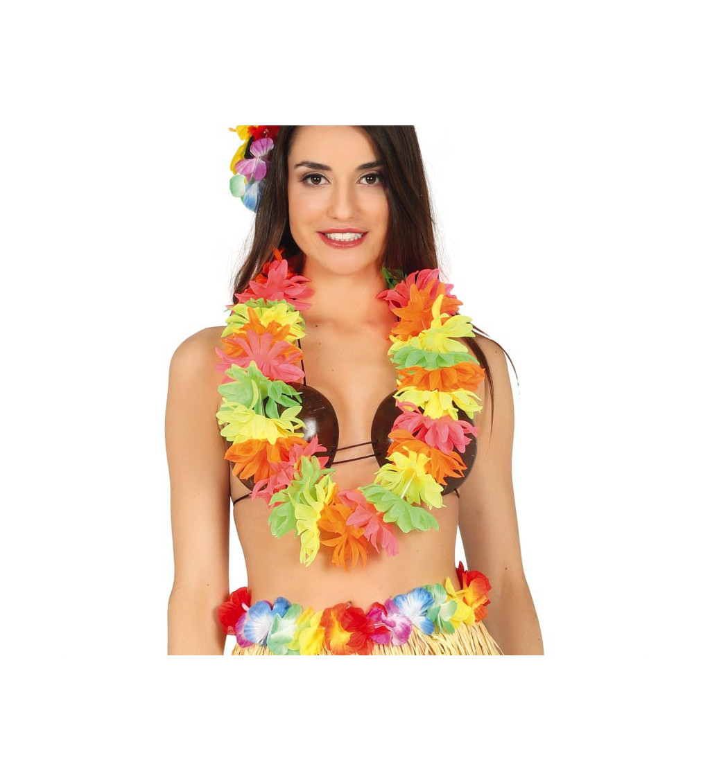 Havajský věnec - světle barevné květy