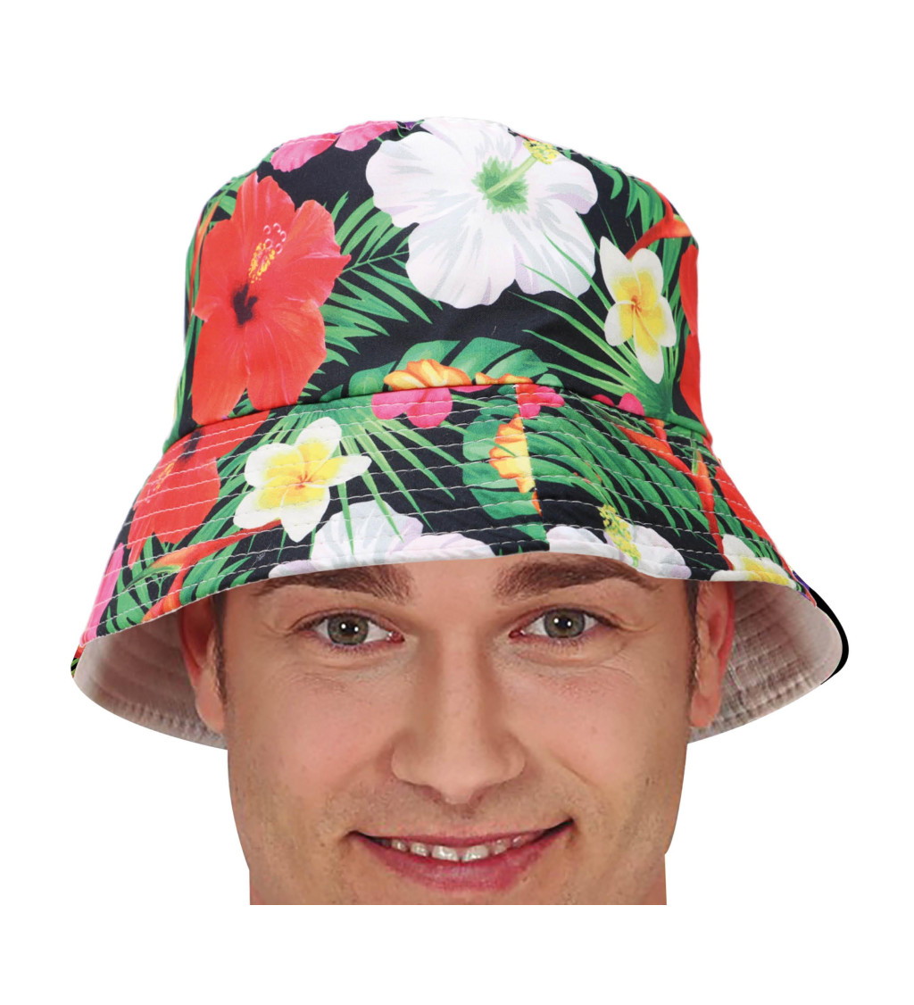 Havajský klobouk - zelené listy