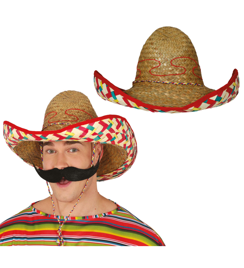 Mexický - slaměný klobouk