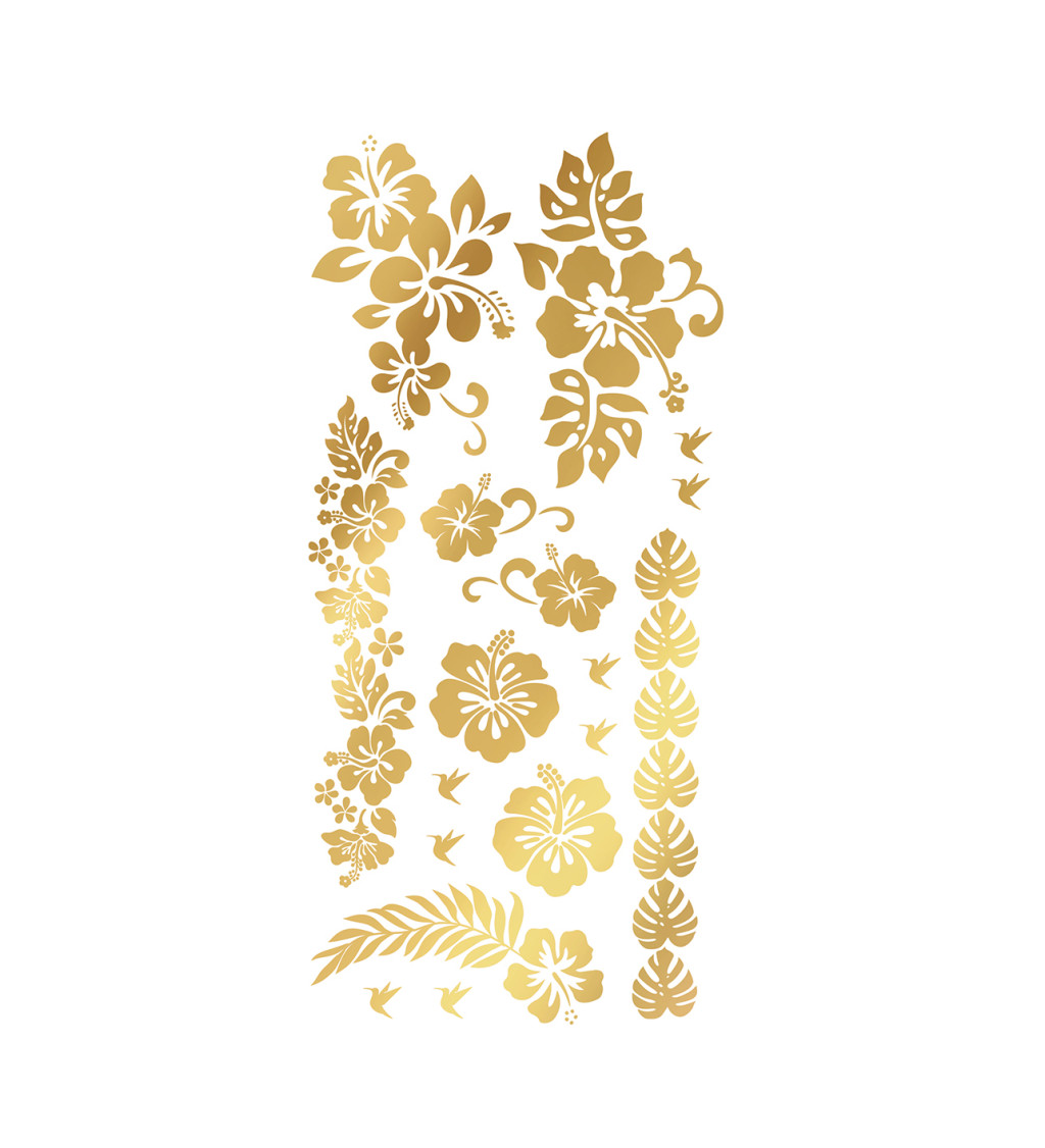 Zlaté tetování - květy