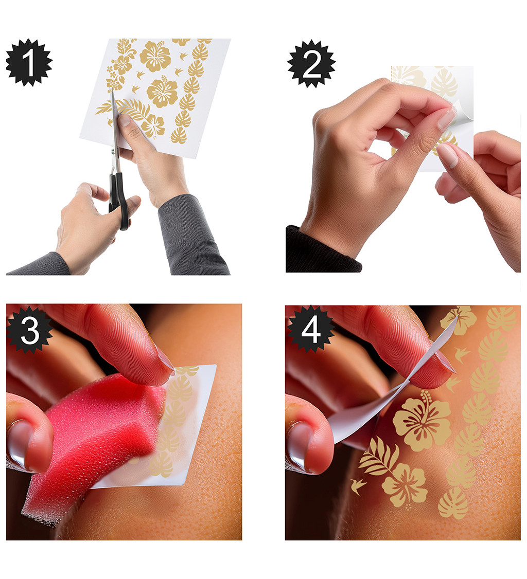 Zlaté tetování - květy