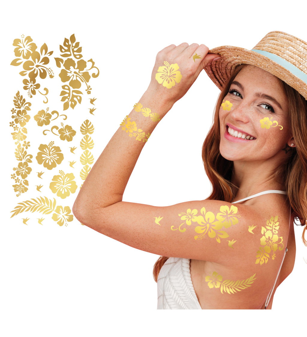 Zlaté tetování - květy
