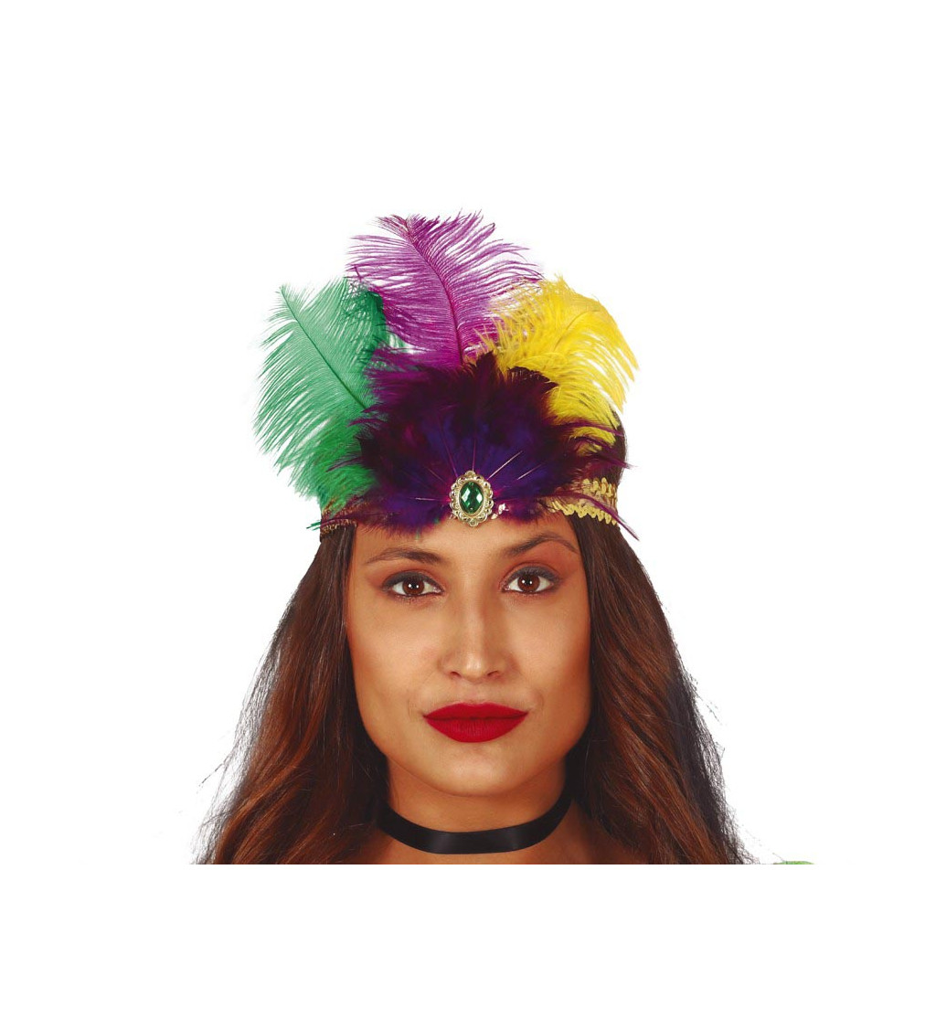 Zlatá čelenka - s peřím