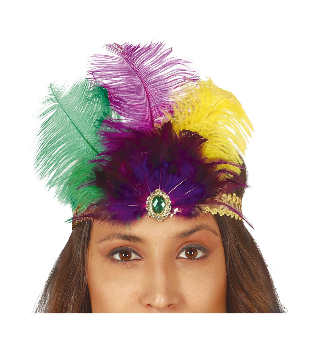 Zlatá čelenka - s peřím