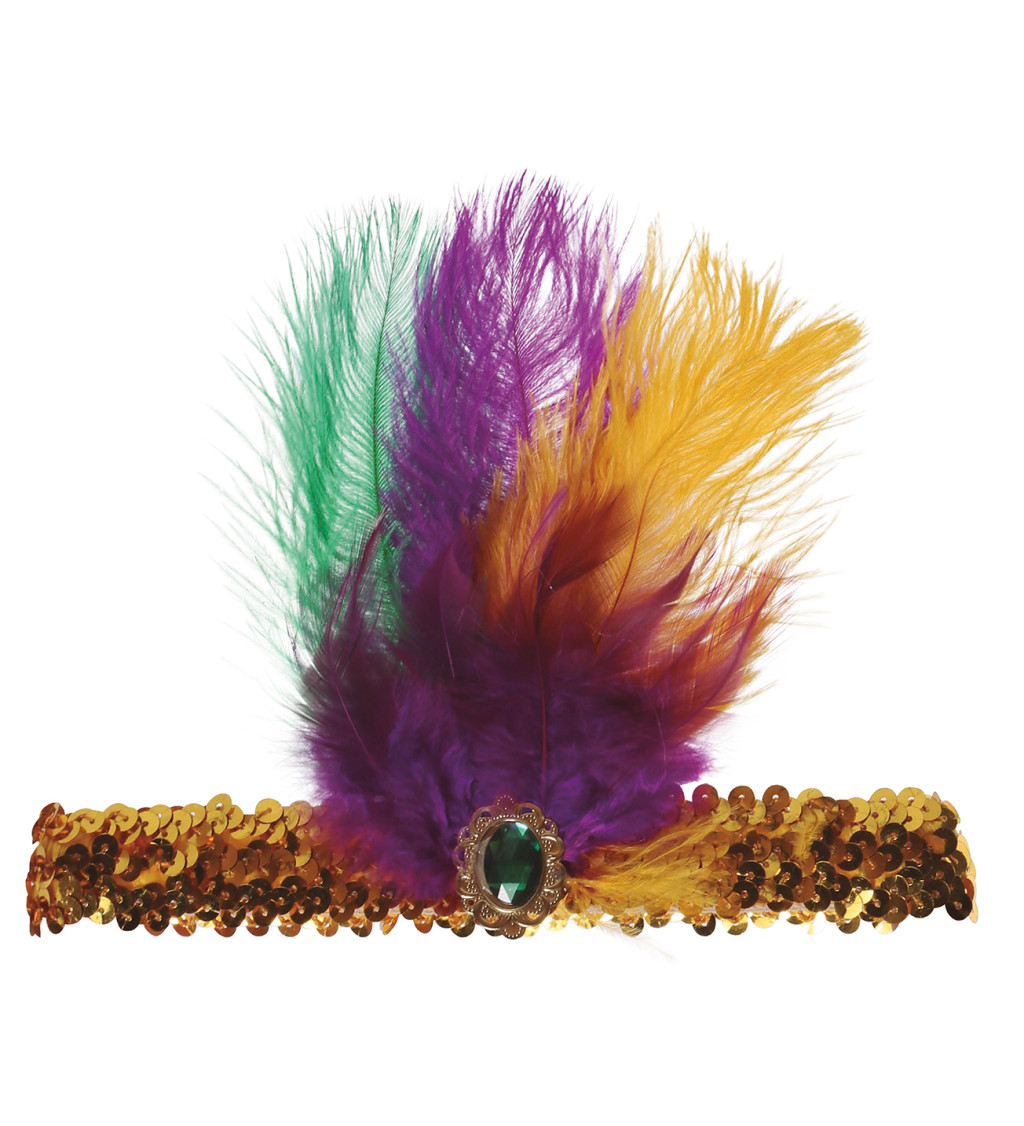 Zlatá čelenka - s peřím