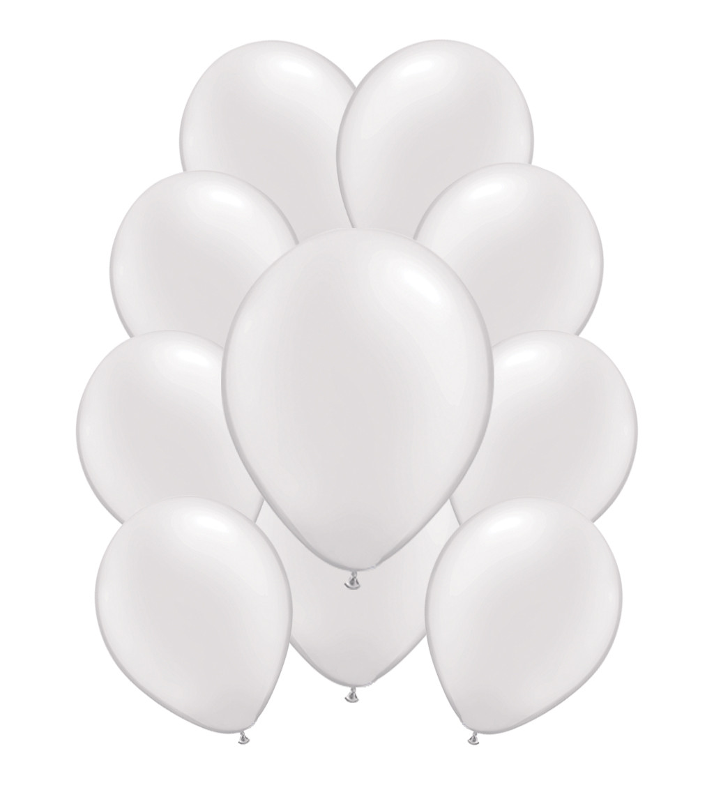 Latexové balónky metalické - Bílé