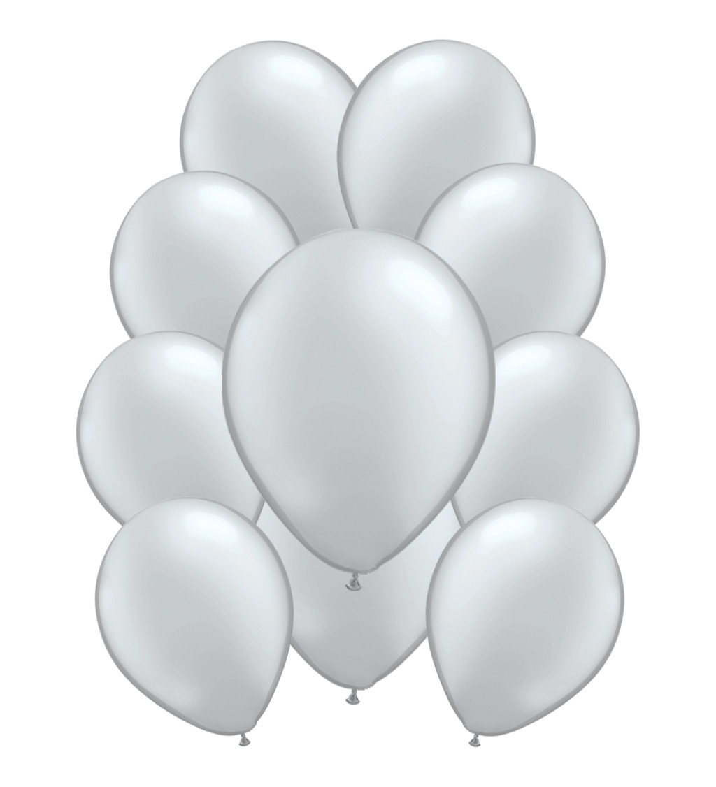 Latexové balónky metalické - Stříbrné