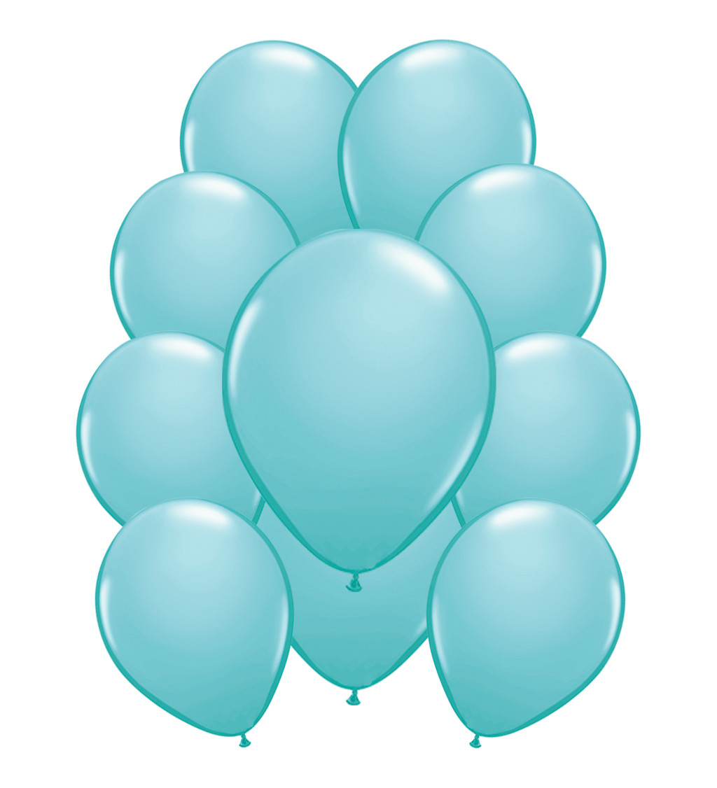Latexové balónky metalické - Tyrkysové