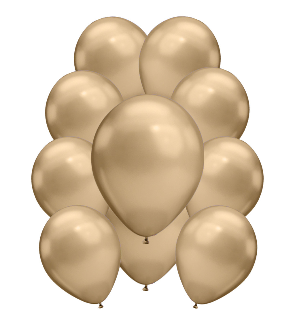 Chromové latexové balónky - Zlaté