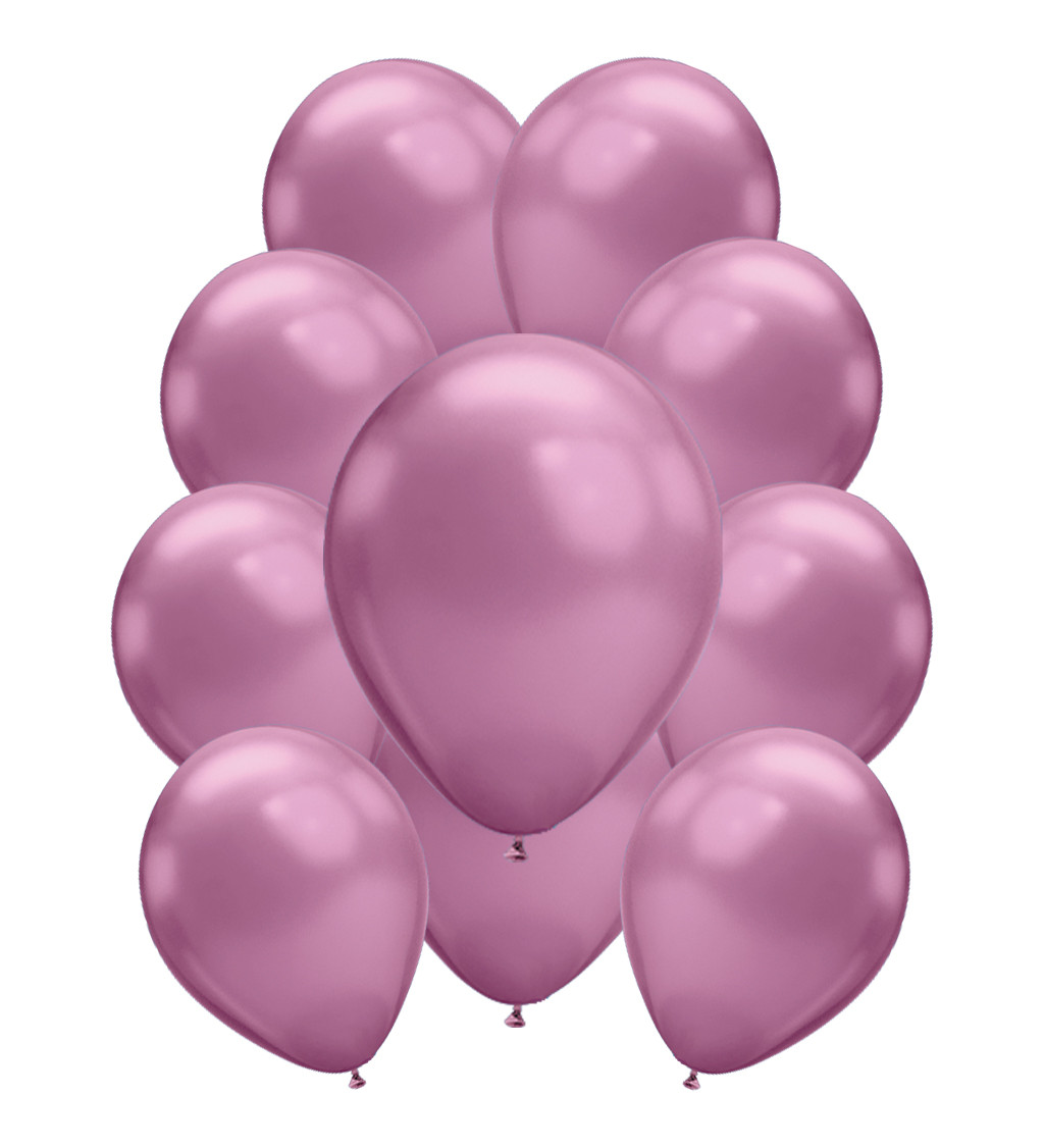 Chromové latexové balónky - Baby růžové