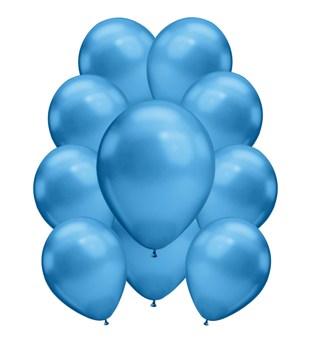 Chromové latexové balónky - Modré