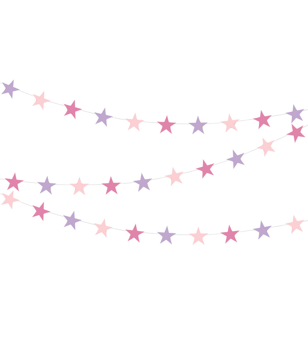 Girlanda hvězdy - Růžová