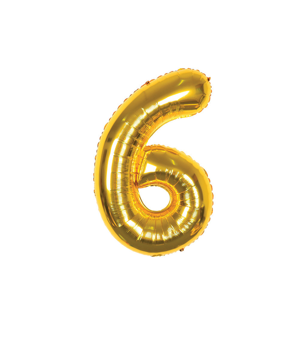 Fóliový balónek - číslo 6 zlaté