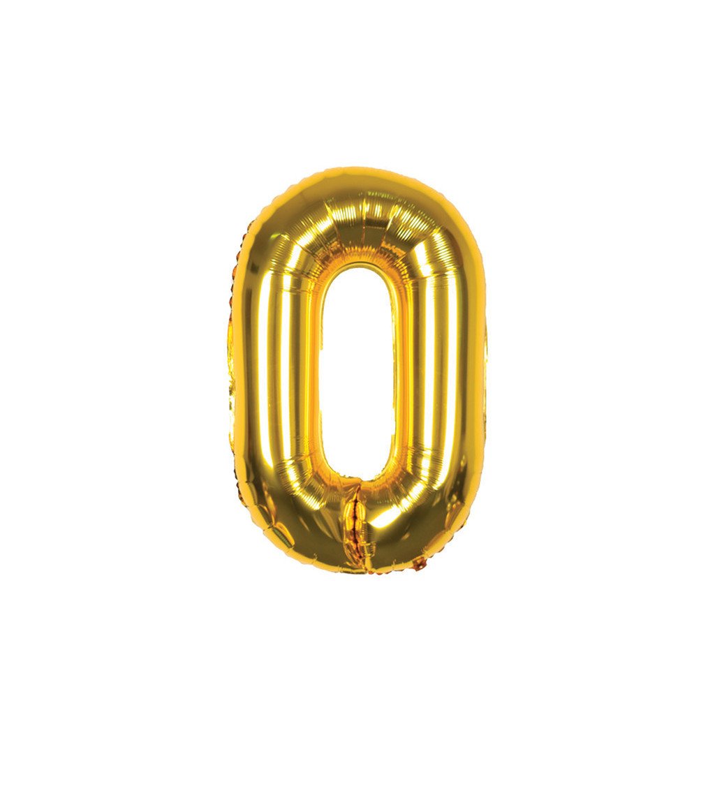Fóliový balónek - číslo 0 zlaté