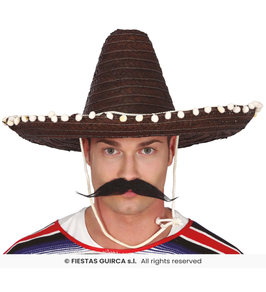 Černý - slaměný klobouk