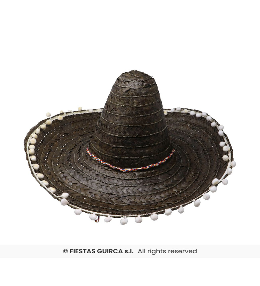 Černý - slaměný klobouk