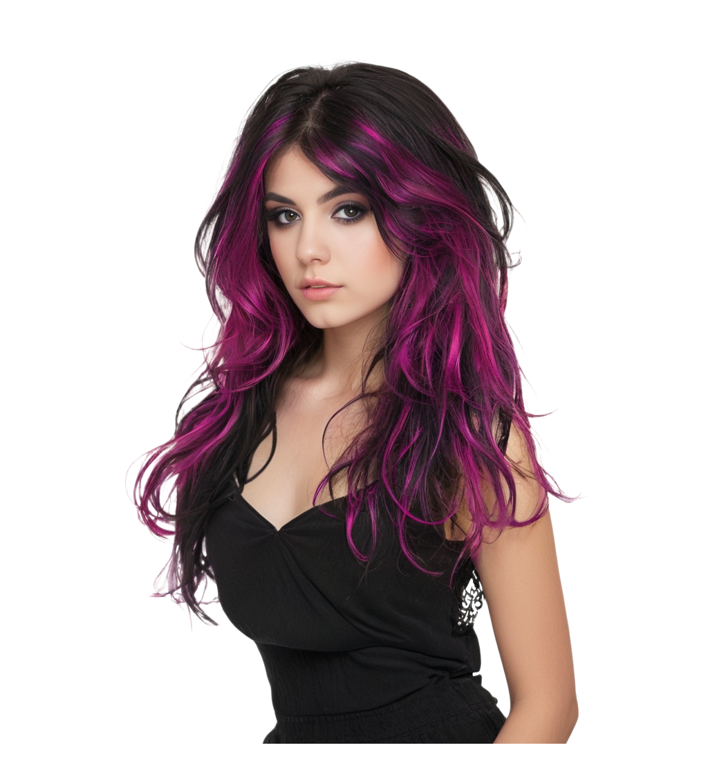 Paruka - růžový melír