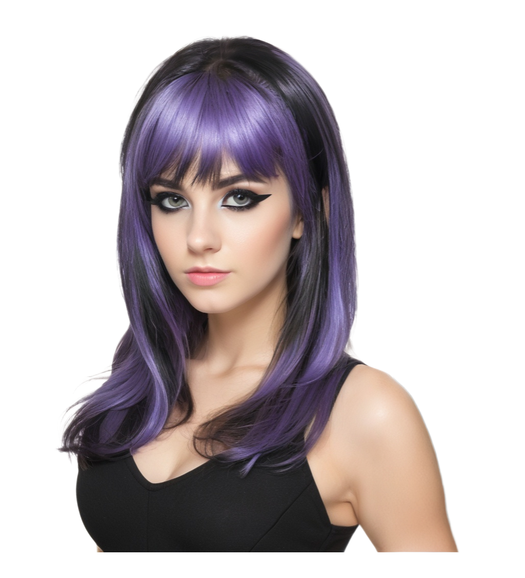 Paruka - fialový melír