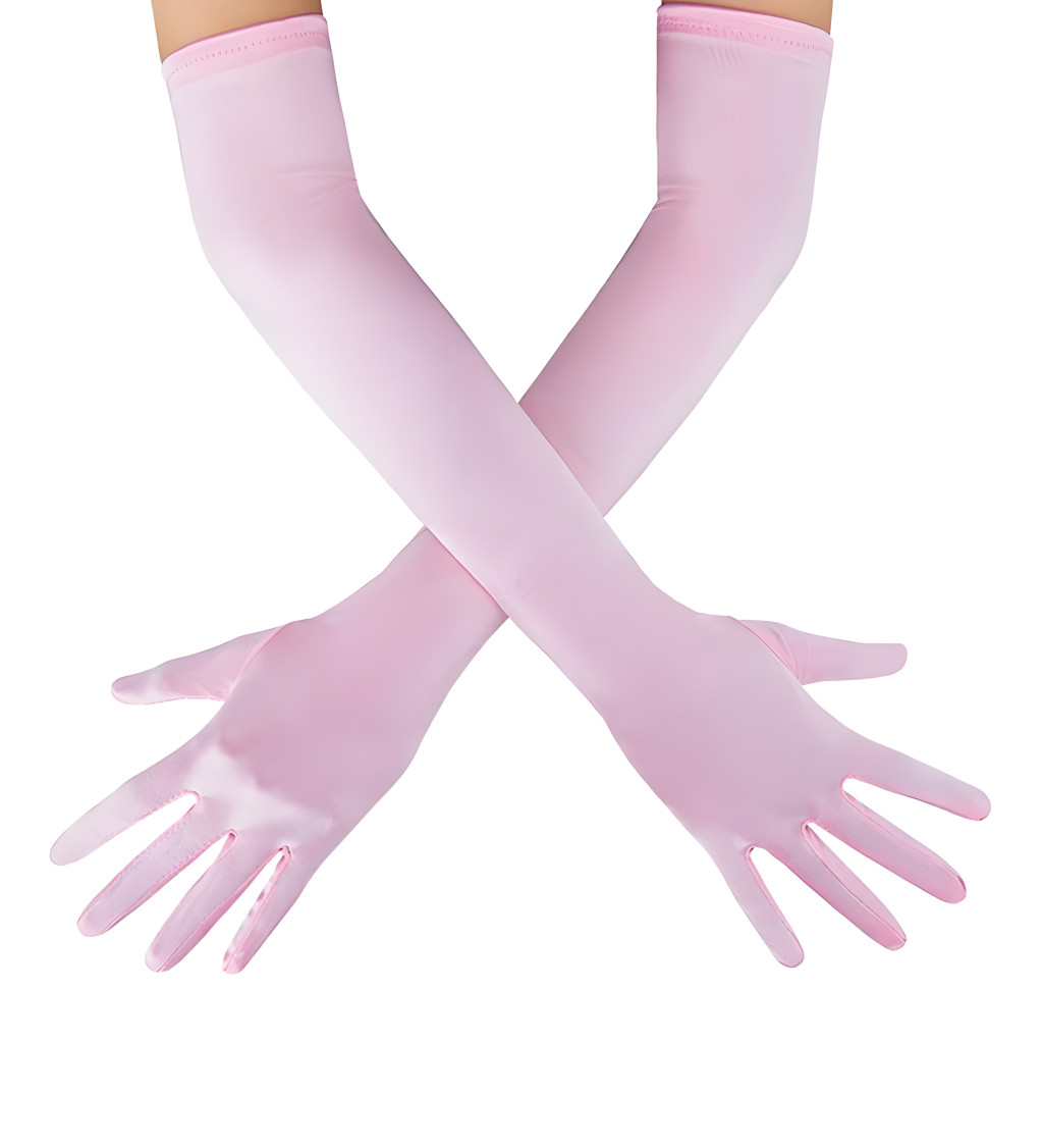 Dlouhé rukavice - růžové
