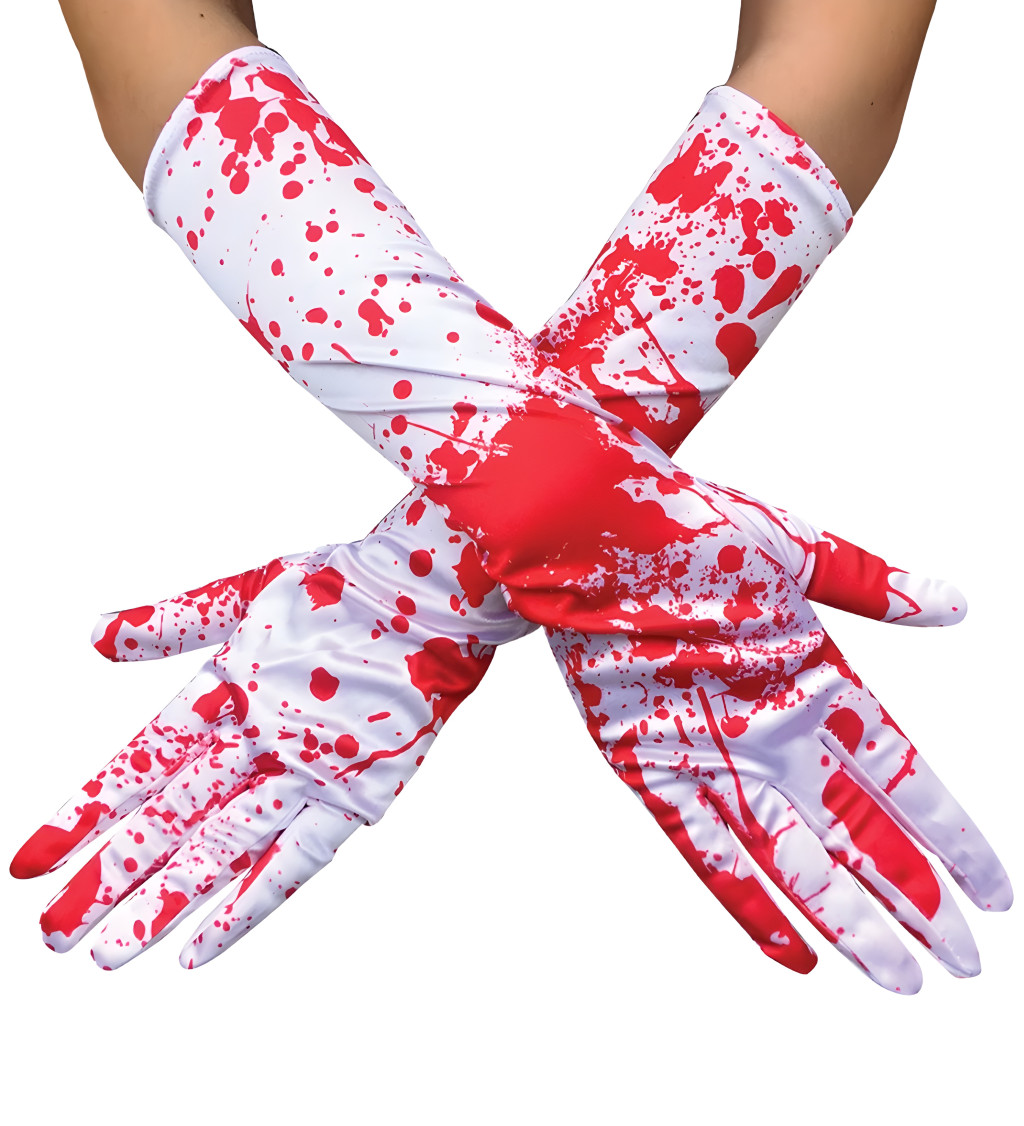 Dlouhé rukavice - s krví