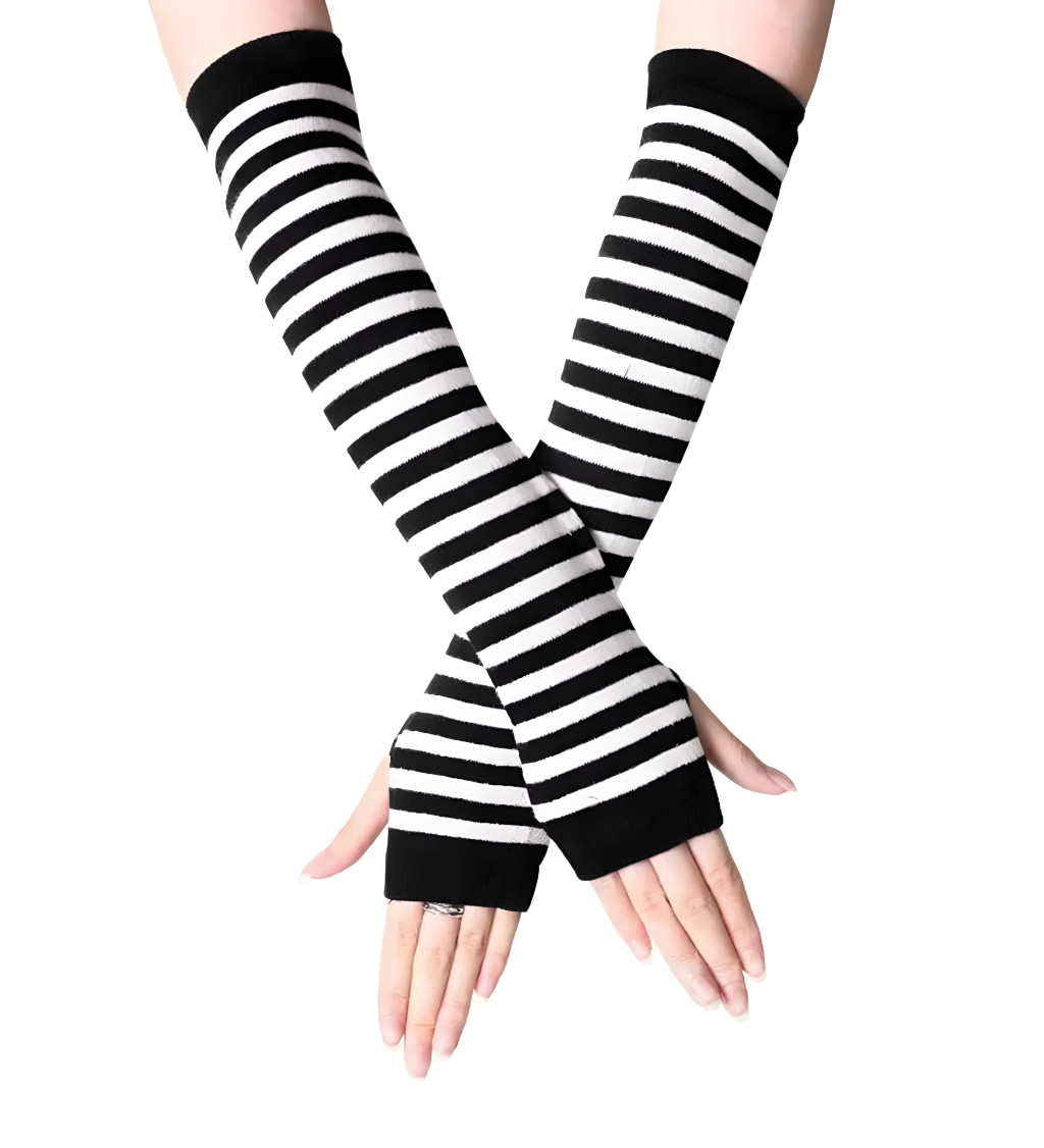 Dlouhé rukavice - emo styl