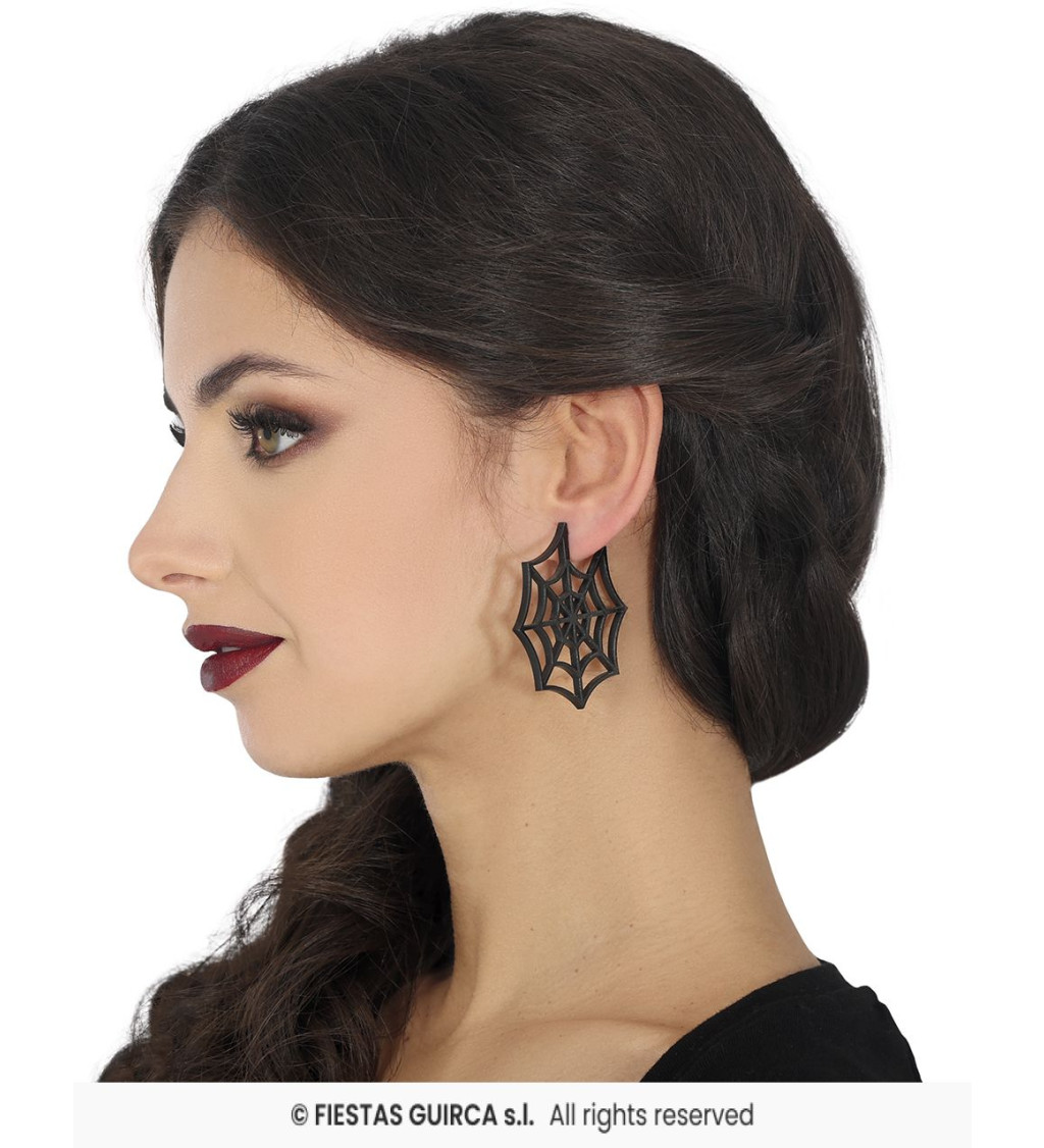 Naušnice - černé pavučinky