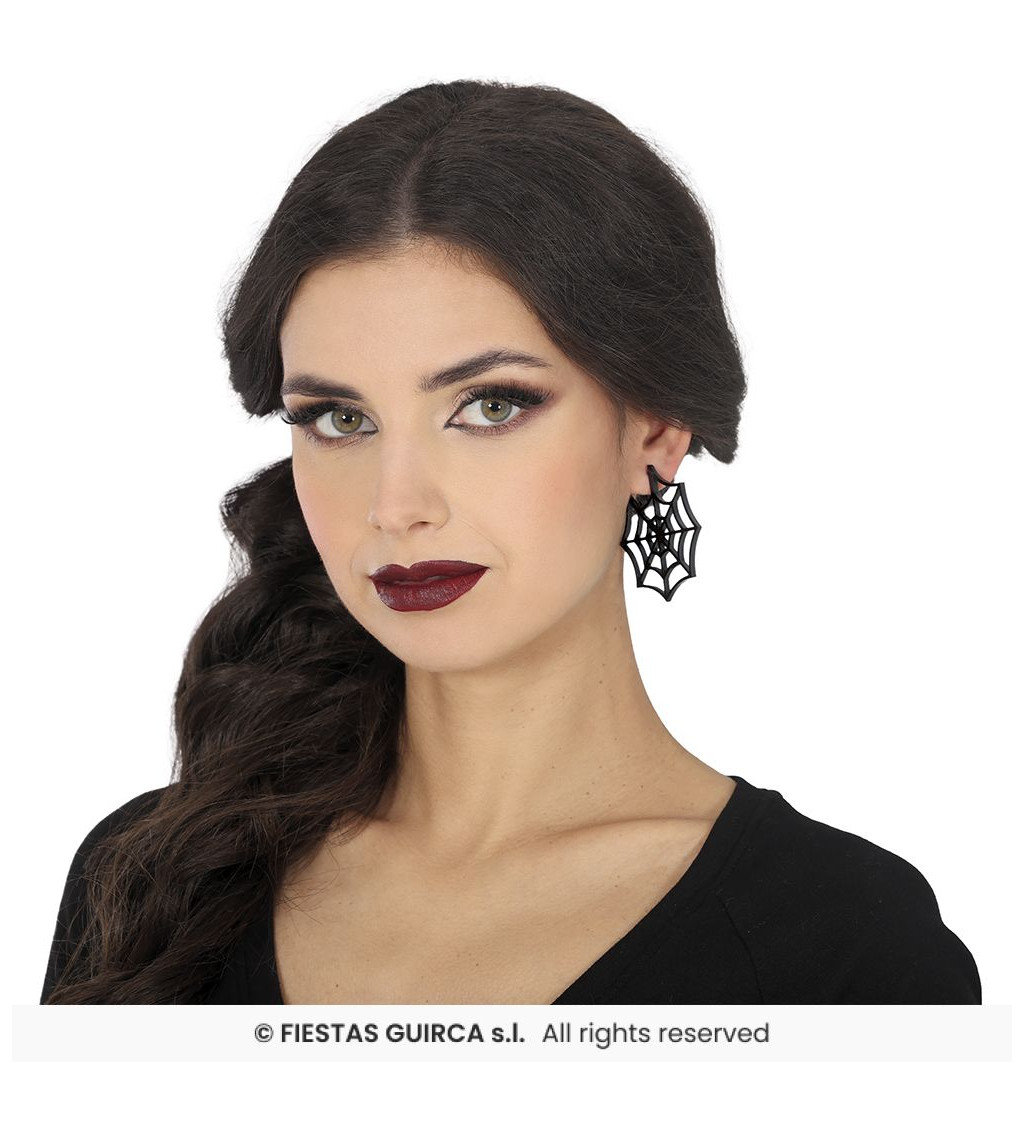 Naušnice - černé pavučinky