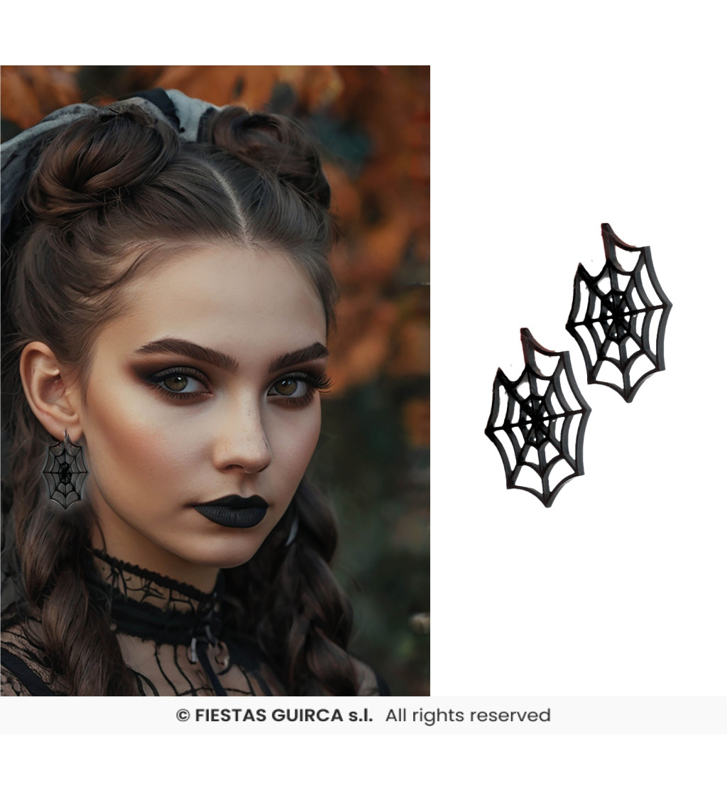 Naušnice - černé pavučinky