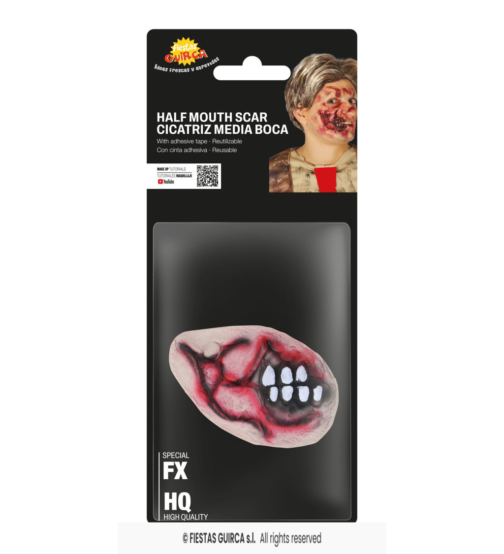 Latexová - jizva půlka obličeje