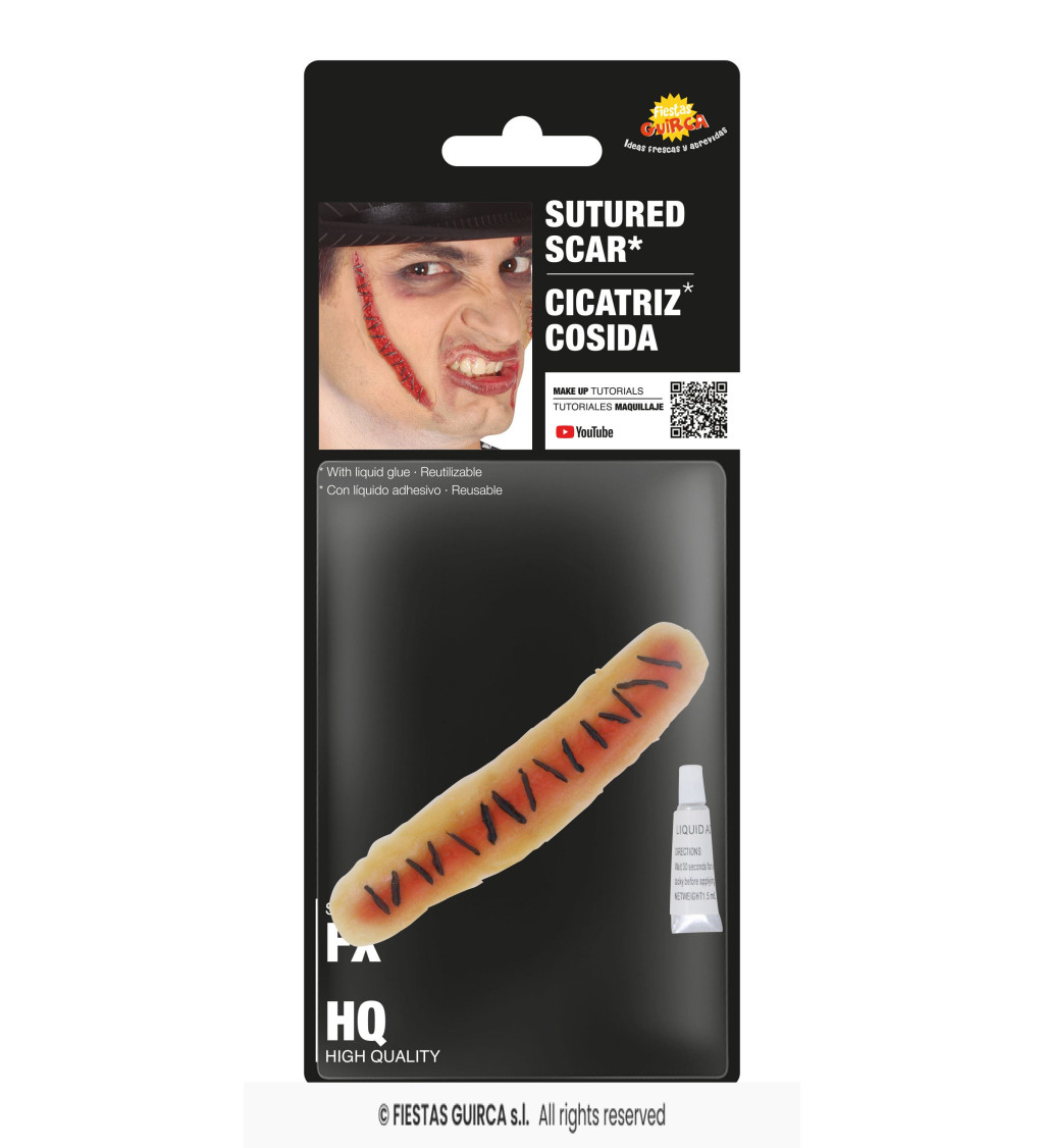 Zašitá jizva s latexem