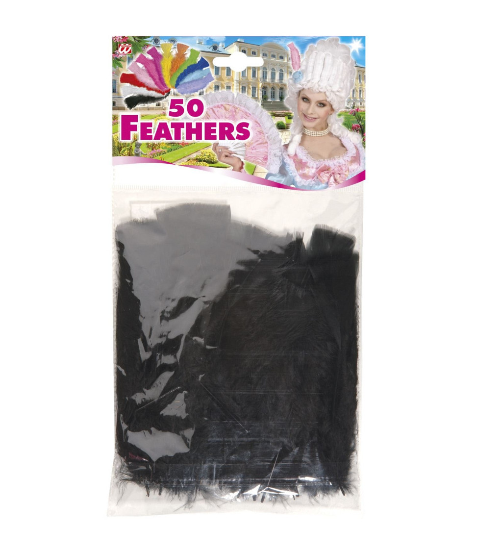 Svatební dekorační pírka - černá barva