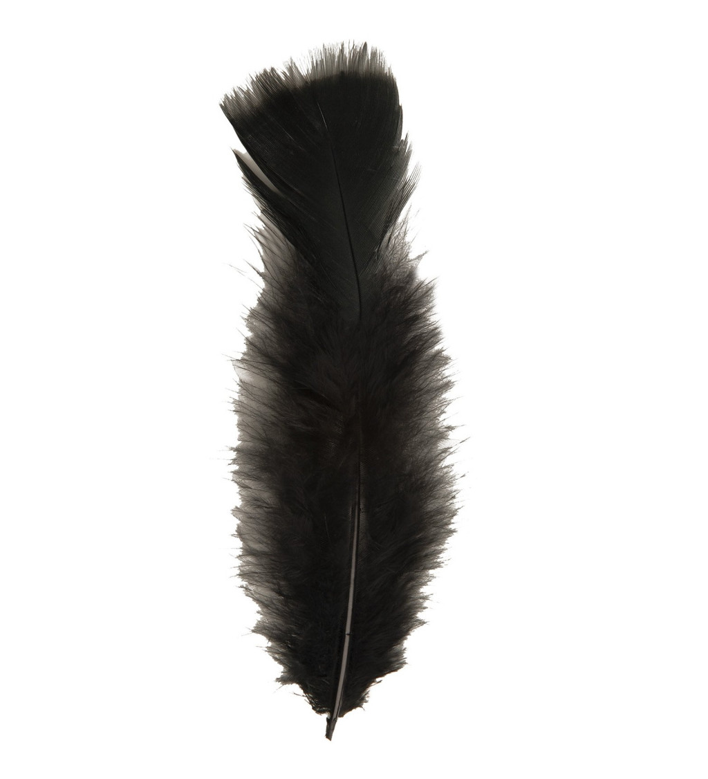 Svatební dekorační pírka - černá barva