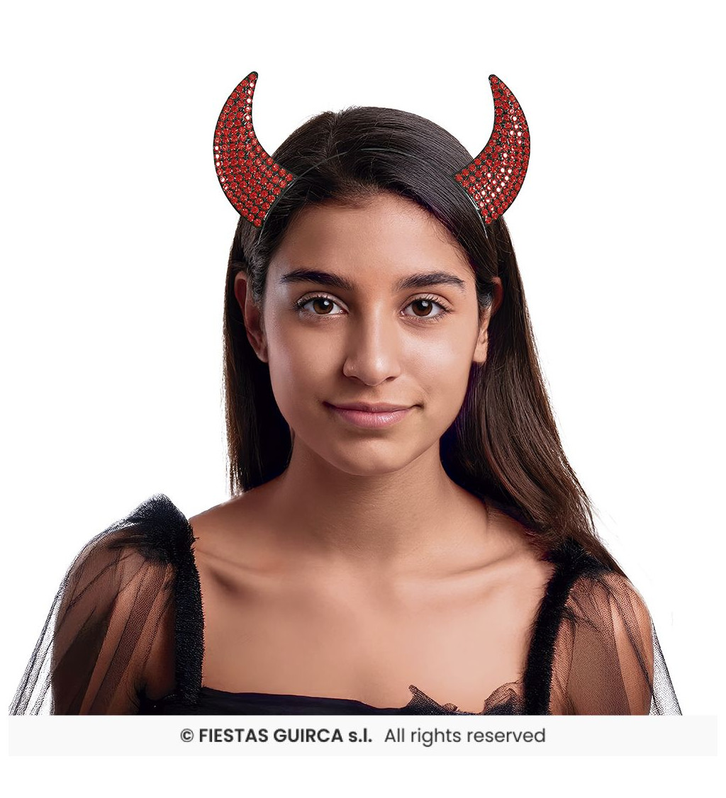 Červená lesklá ďábelská čelenka