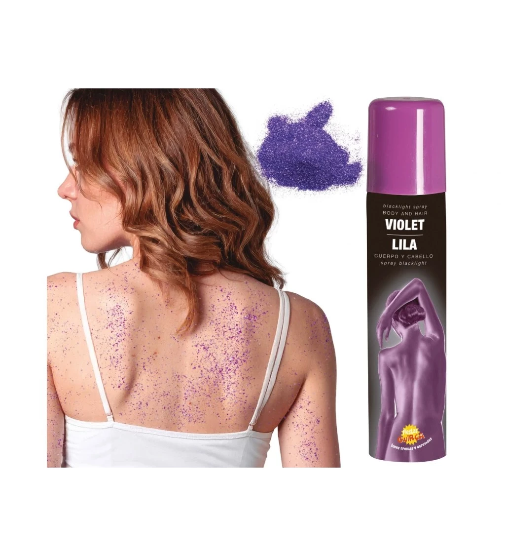 Sprej na vlasy a tělo - fialový