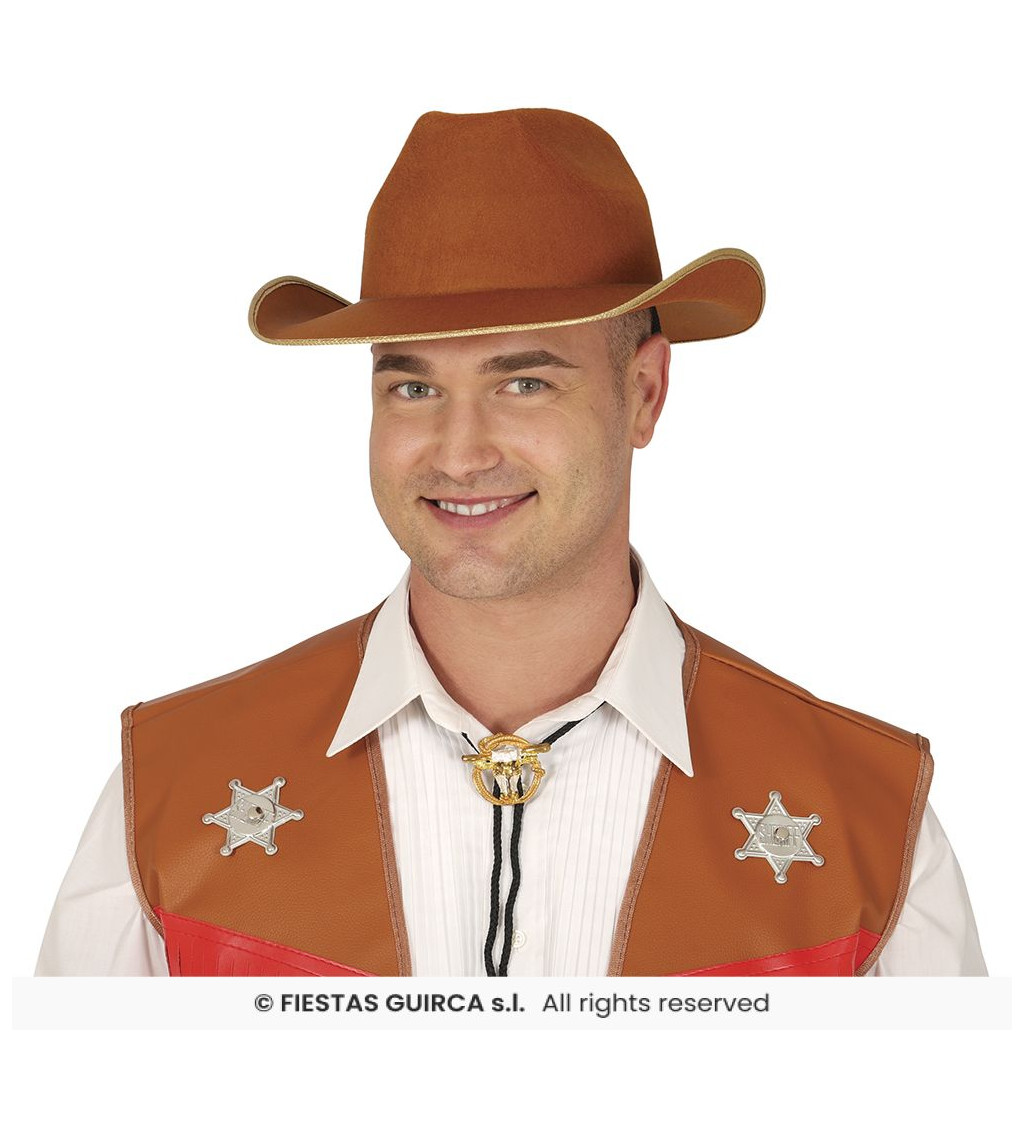 Kovbojský klobouk - hnědý