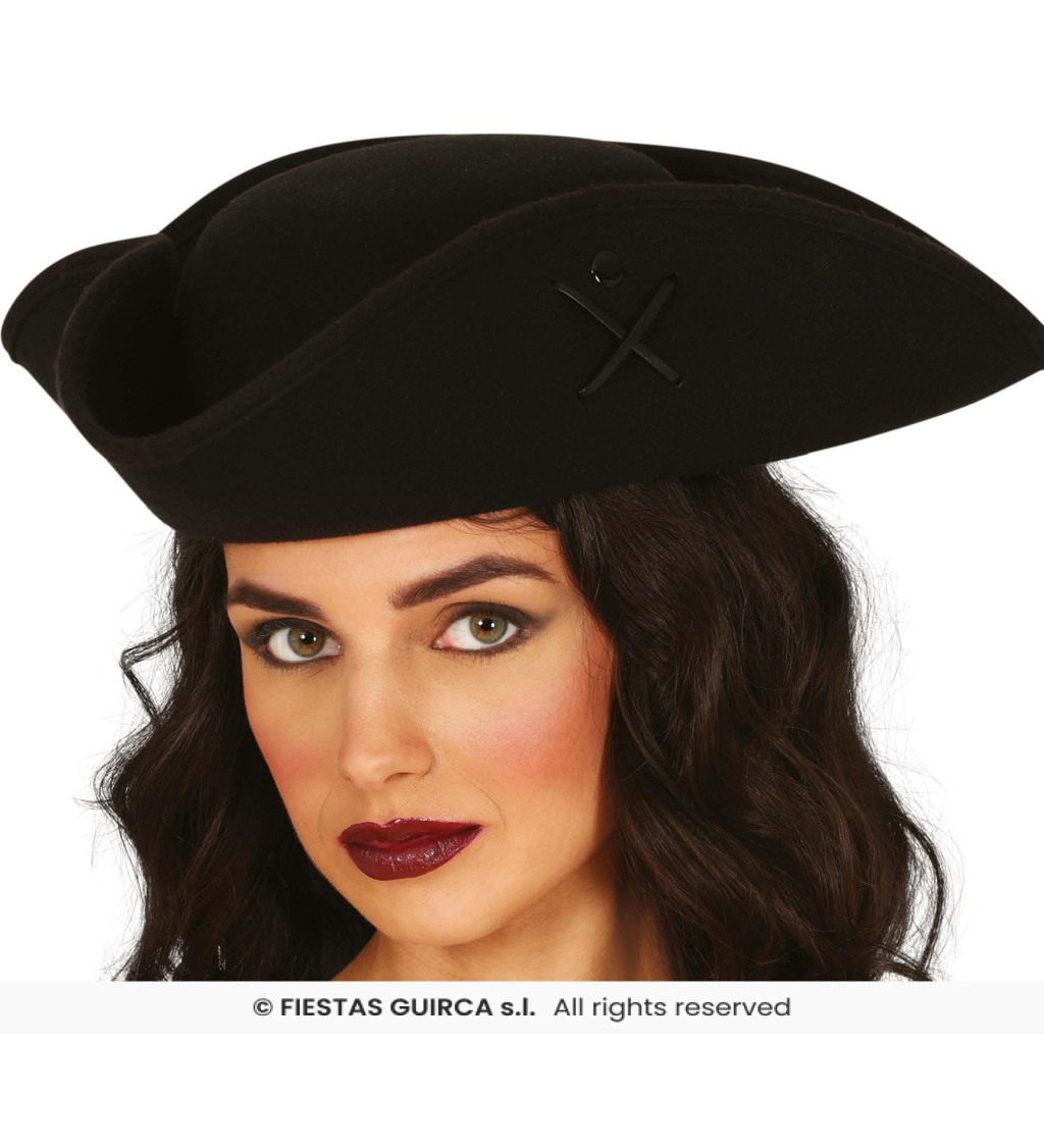 Pirátský klobouk - černý