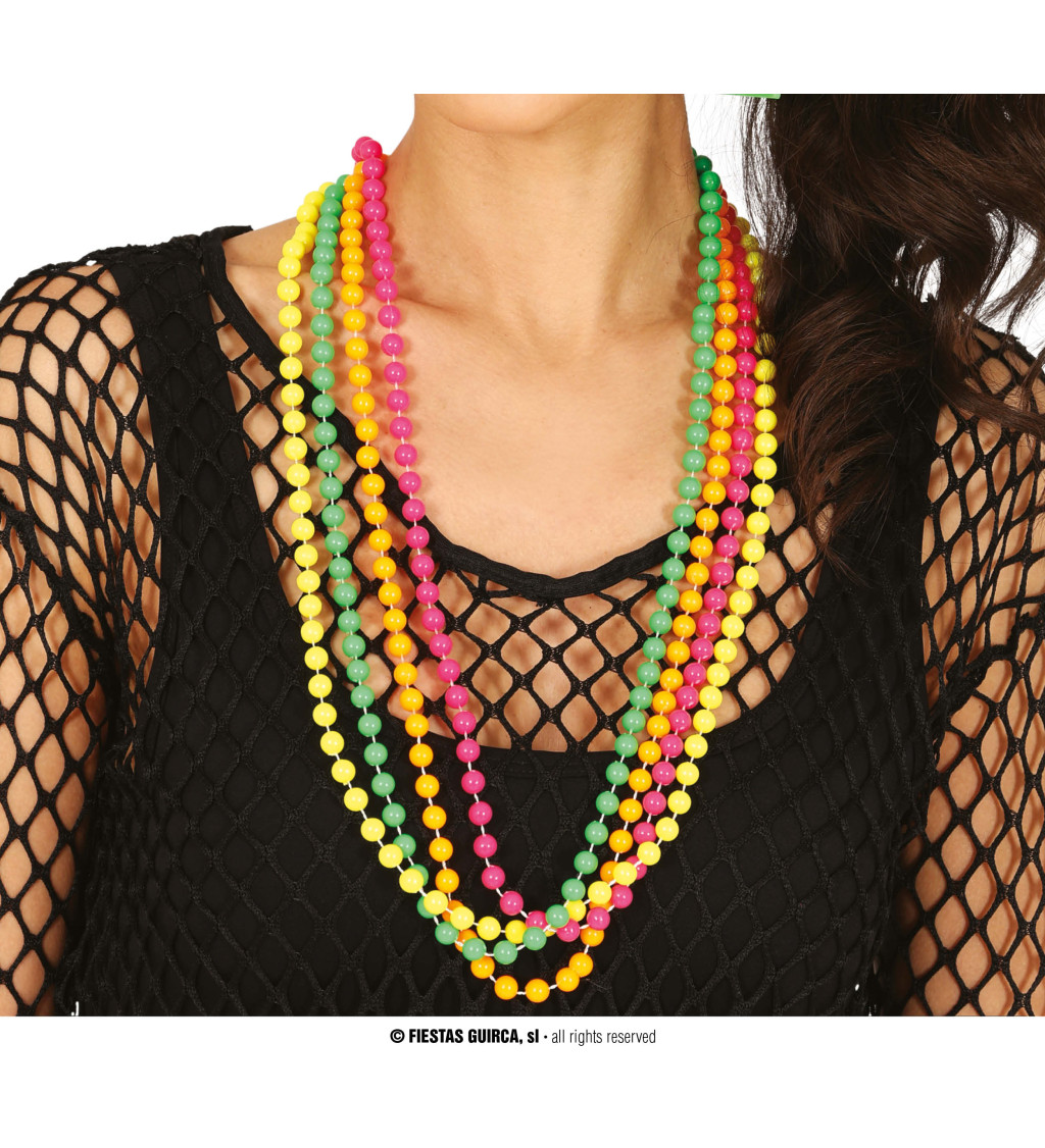 Sada - barevných perlových náhrdelníků