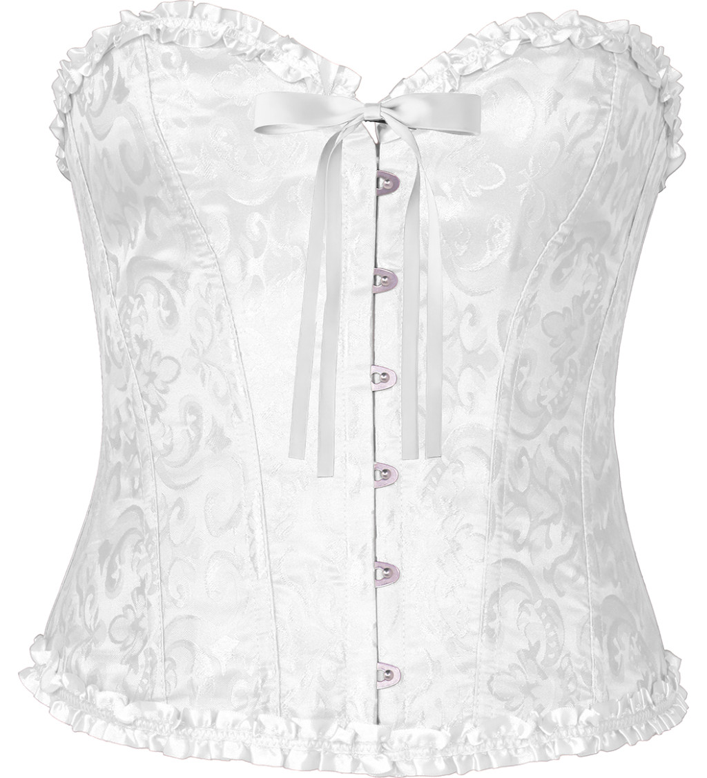 Korzet s krajkou - bílý